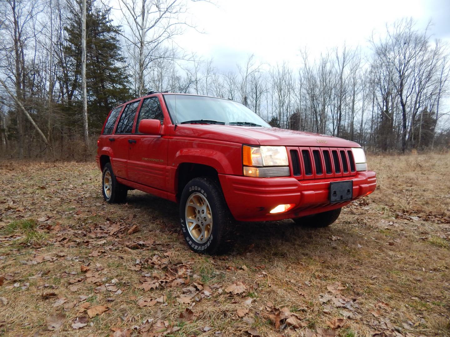 1996 RED /Tan Leather Jeep Grand Cherokee Limited 4WD (1J4GZ78Y6TC) with an 5.2L V8 OHV 16V engine, 4-Speed Automatic Overdrive transmission, located at 6528 Lower York Road, New Hope, PA, 18938, (215) 862-9555, 40.358707, -74.977882 - Here we have a 1996 Jeep Grand Cherokee with a 5.2L V8 putting power to a 4x4 automatic transmission. Options include: tan leather with wood trim, heat/AC, AM/FM/CD/TAPE radio, tilt steering wheel, cruise control, heated front seat, moon roof, power windows/locks/mirrors, roof rack, fog lights, tow - Photo#6